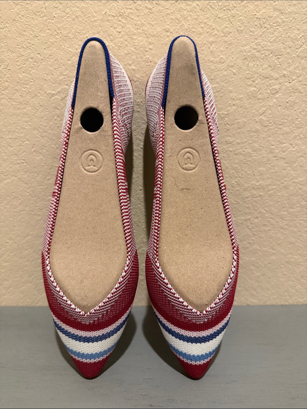 Rothys point varsity stripe size 8